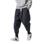 Streetwear-Jogginghose mit elastischem Bund, neue Baggy-Hose mit tiefem Schritt