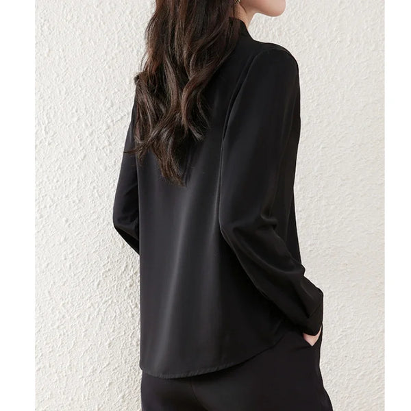 Chic Office Blouse Women Spring Layering Shirt Elegant Top