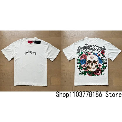 White Godspeed Tee Unisex Classic Holiday Scenery Print T-Shirt