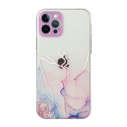 Case Laser Bling Marble Soft Clear Cover for iPhone