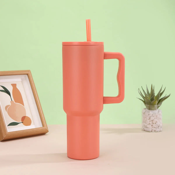 40 oz Tumbler with Handle Straw Lid Insulated Travel Coffee Cup