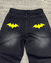 Harajuku Y2K Oversized Jeans Gothic Bat Print Street Pants for Men
