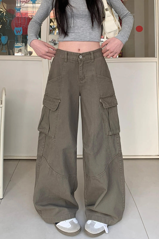 High Waist Baggy Cargo Pants for Women
