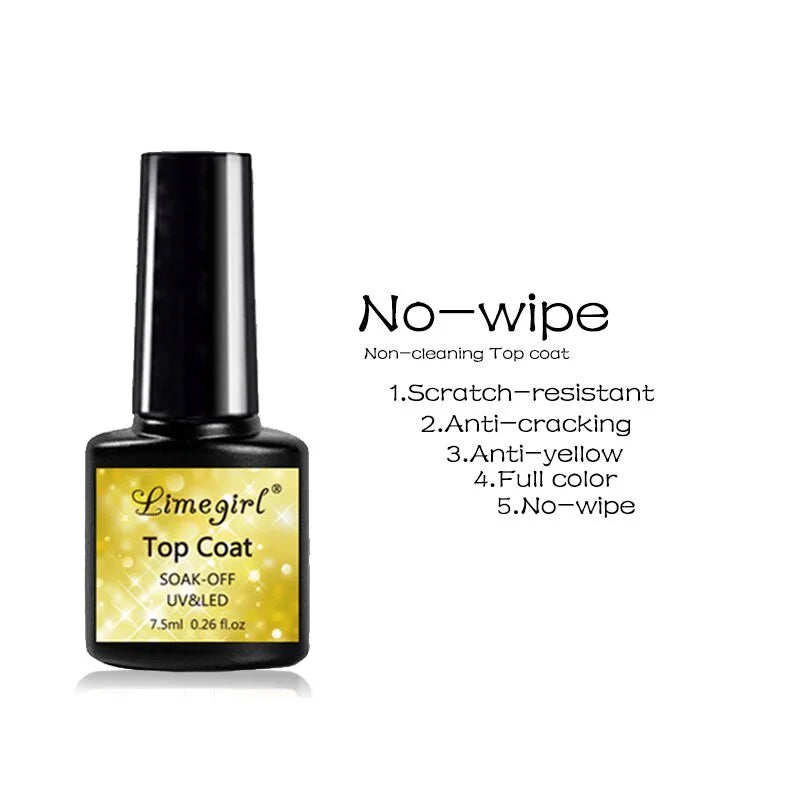 Base And Top Coat No Wipe For Gel Nail Polish Ultra Shiny Top