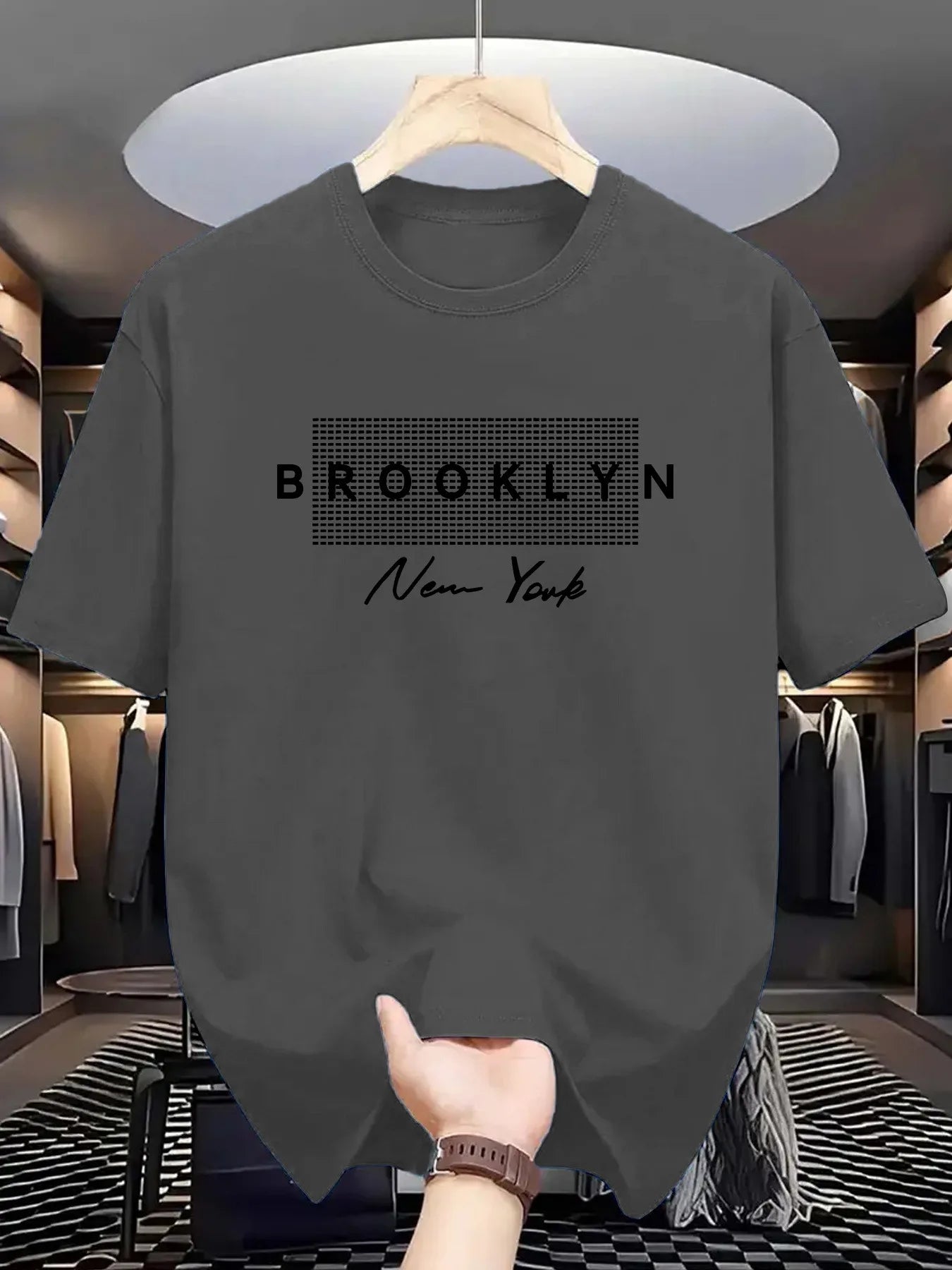 Brooklyn, NY Men's T-Shirt Crew Neck Slightly Stretchy Fabric