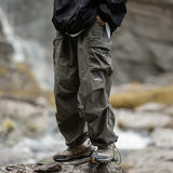 2023 Parachute Cargo Pants Safari Style Men Oversize Outdoor Casual Waterproof Streetwear