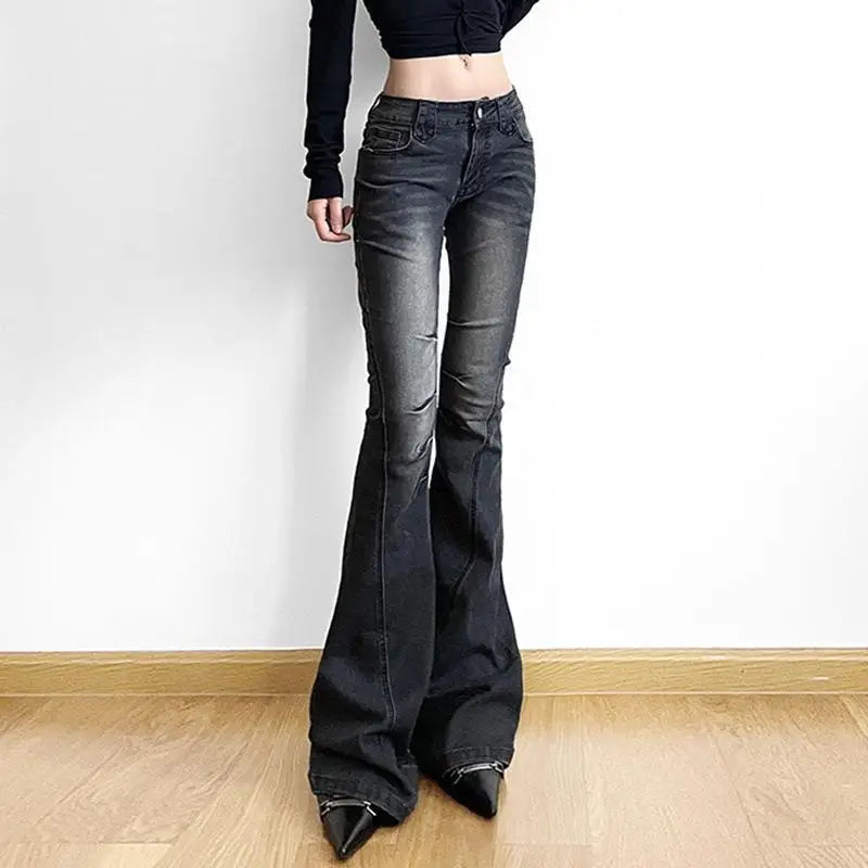 Women Y2K Low Rise Flare Jeans Vintage Bootcut