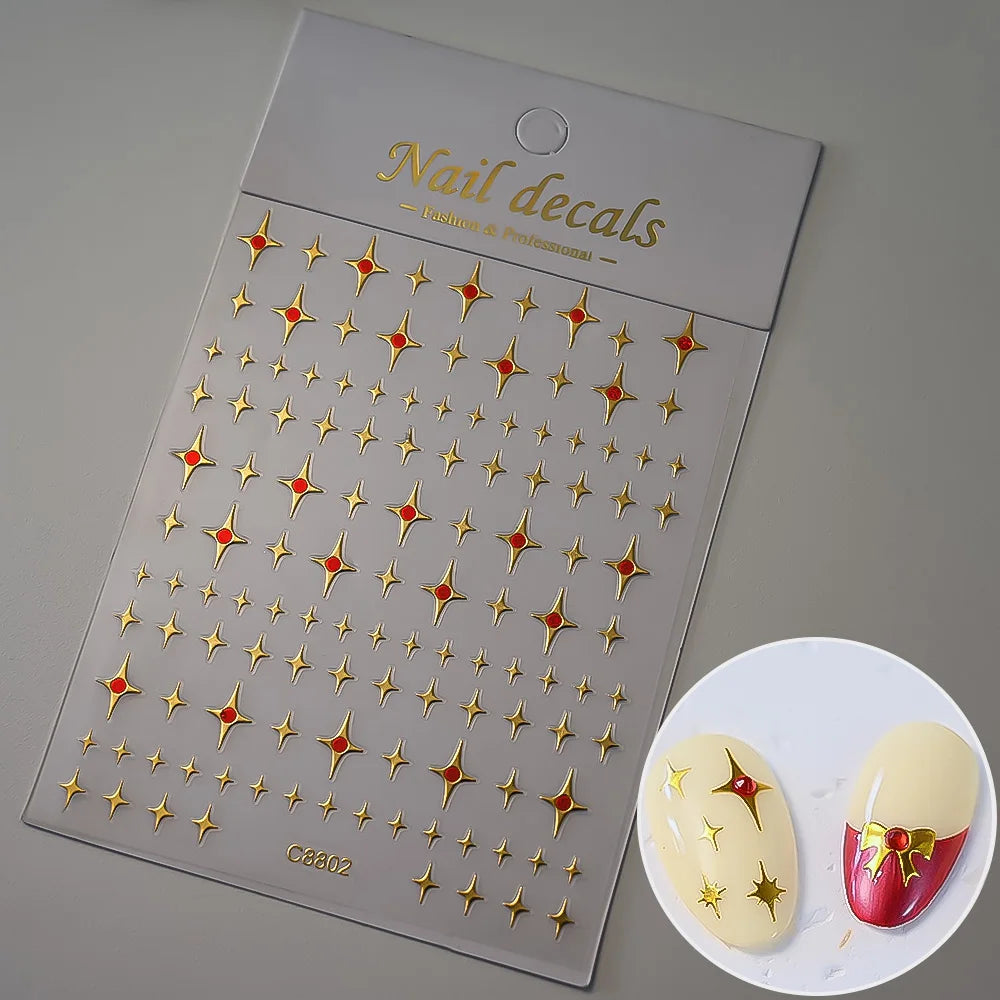 Glossy Y2K Star Nail Decals