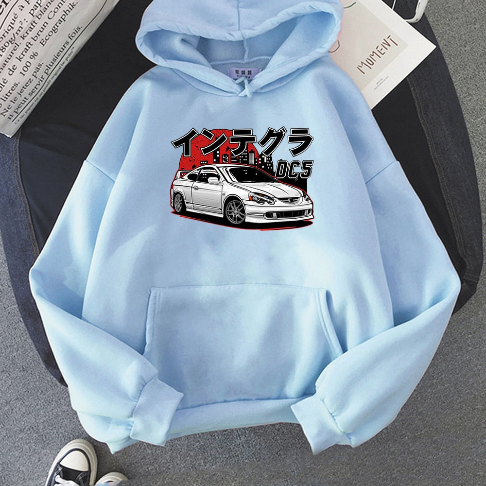 Men Hoodies Harajuku Initial D Cartoon Pullovers