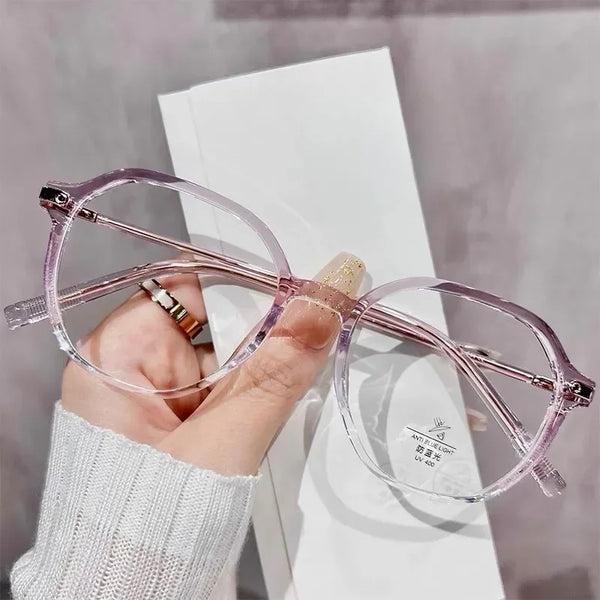 Vintage Square Glitter Glasses Women Anti Blue Light