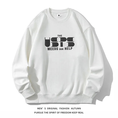 Men’s Long Sleeve Hoodie 2024 Fall Loose Fit Casual Streetwear