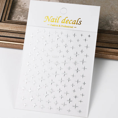 3D Gold Heart Nail Art Stickers