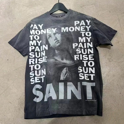 Pay Money To My Pain Saint T-Shirt Black Washed Cotton Graphic Tee