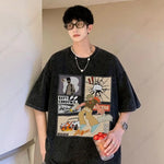 Printed T-Shirt for Men Short Sleeved Cartoon