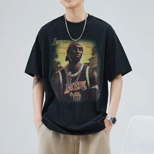 Men’s Hip Hop Summer T-Shirt Cotton Loose Street Fashion Top