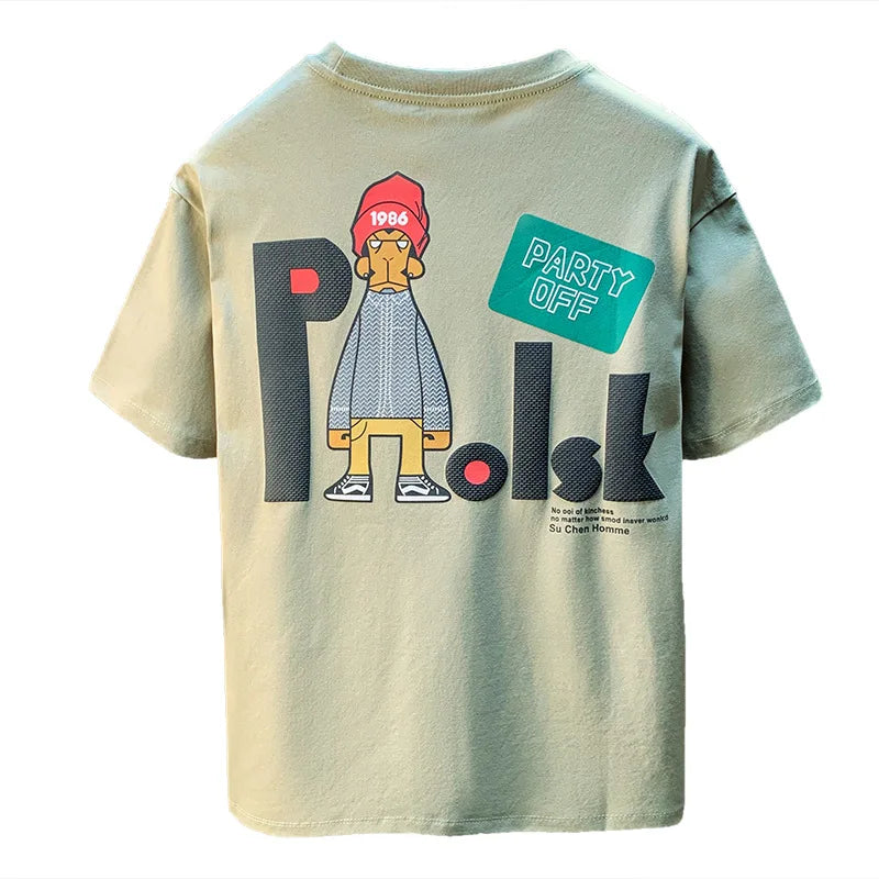 Elastic Men’s Short Sleeve T-Shirt Creative Print Summer Top