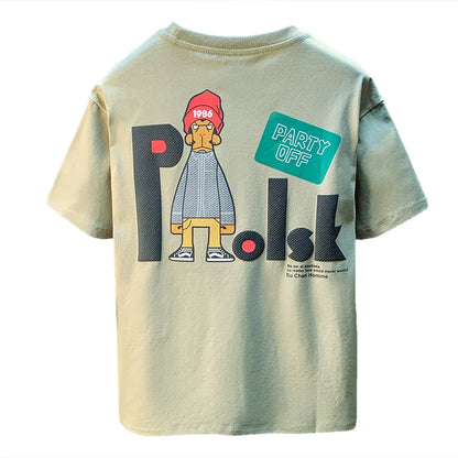 Elastic Men’s Short Sleeve T-Shirt Creative Print Summer Top