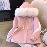 Winter Cotton Padded Fur Parka