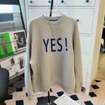 Pure Cotton Letter Pullover Sweater Women's Spring and Autumn Fashion