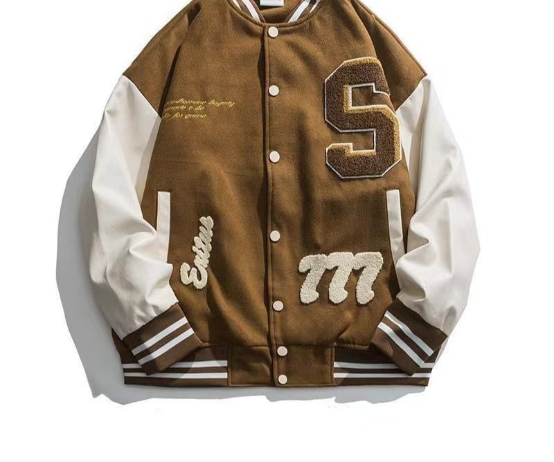 Jacket Casual Retro Print Fashion Baseball Uniform Men Streetwear