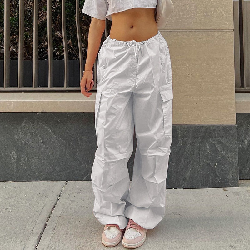 Cargo Pants Y2K Plus Size Low Waist Parachute Loose Baggy Streetwear