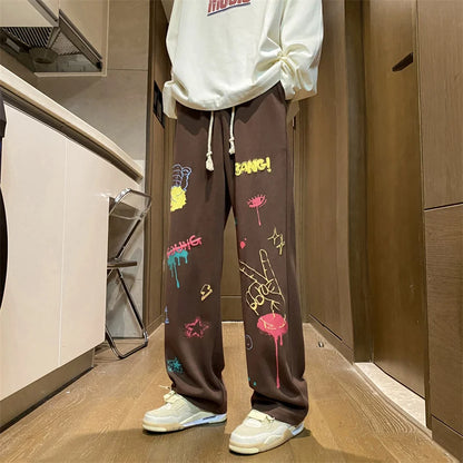 Hip Hop Streetwear Wide-leg Men Pant