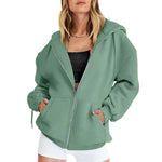 Trendy Queen Oversized Zip-Up Hoodies for Women Fall Fashion Long Sleeve Pockets