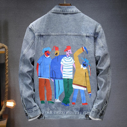 2024 Fall Cowboy Denim Jacket Men’s Versatile Loose Casual Top