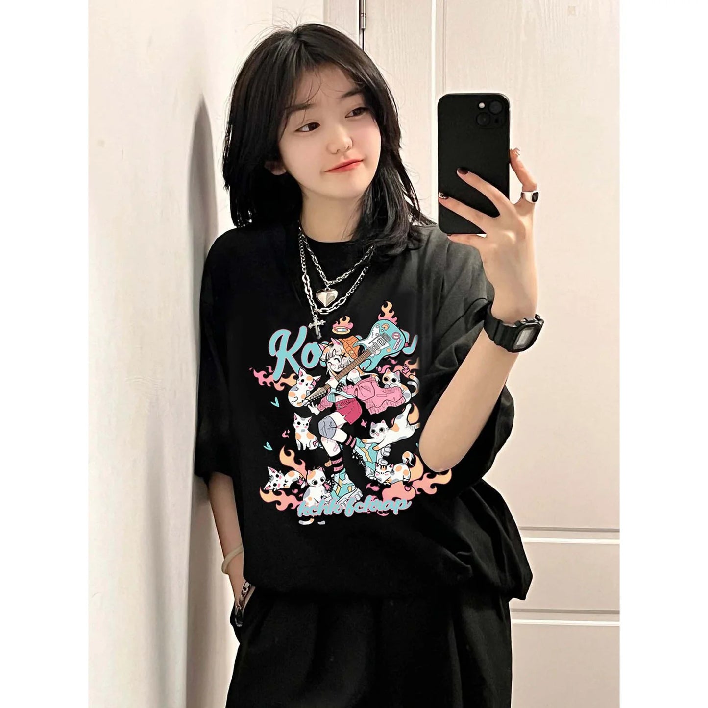 T-shirt Weibliche Trendy Lose Harajuku Stil Oversize