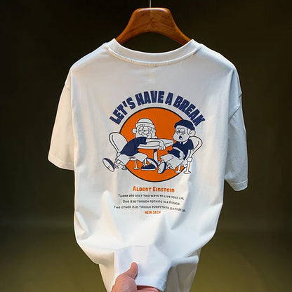 Men’s Street Style Loose T-Shirt Creative Print Casual Summer Top