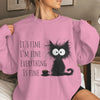 Funny Black Cat Hoodie ‘It’s Fine I’m Fine’ Kawaii Sweatshirt for Women