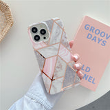Electroplated Marble Phone Case For iPhone  Soft Silicon Back Cover Bumper