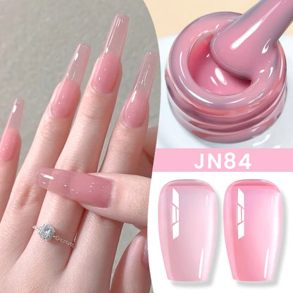 Jelly Nude Gel Nail Polish 10ml Light Pink Peach Translucent Color UV