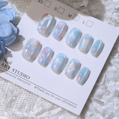 Water Lilies Monet Oil Painting Style Retro Press on Nails