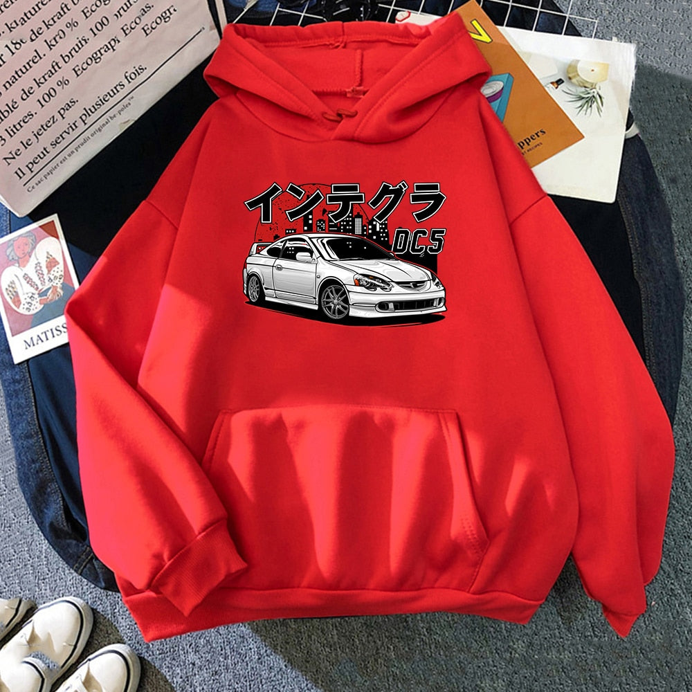 Men Hoodies Harajuku Initial D Cartoon Pullovers