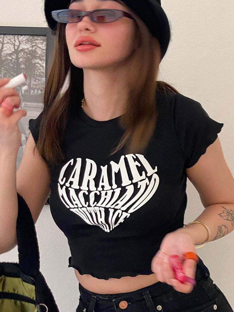 T-Shirt Print Sexy für Frauen Streetwear