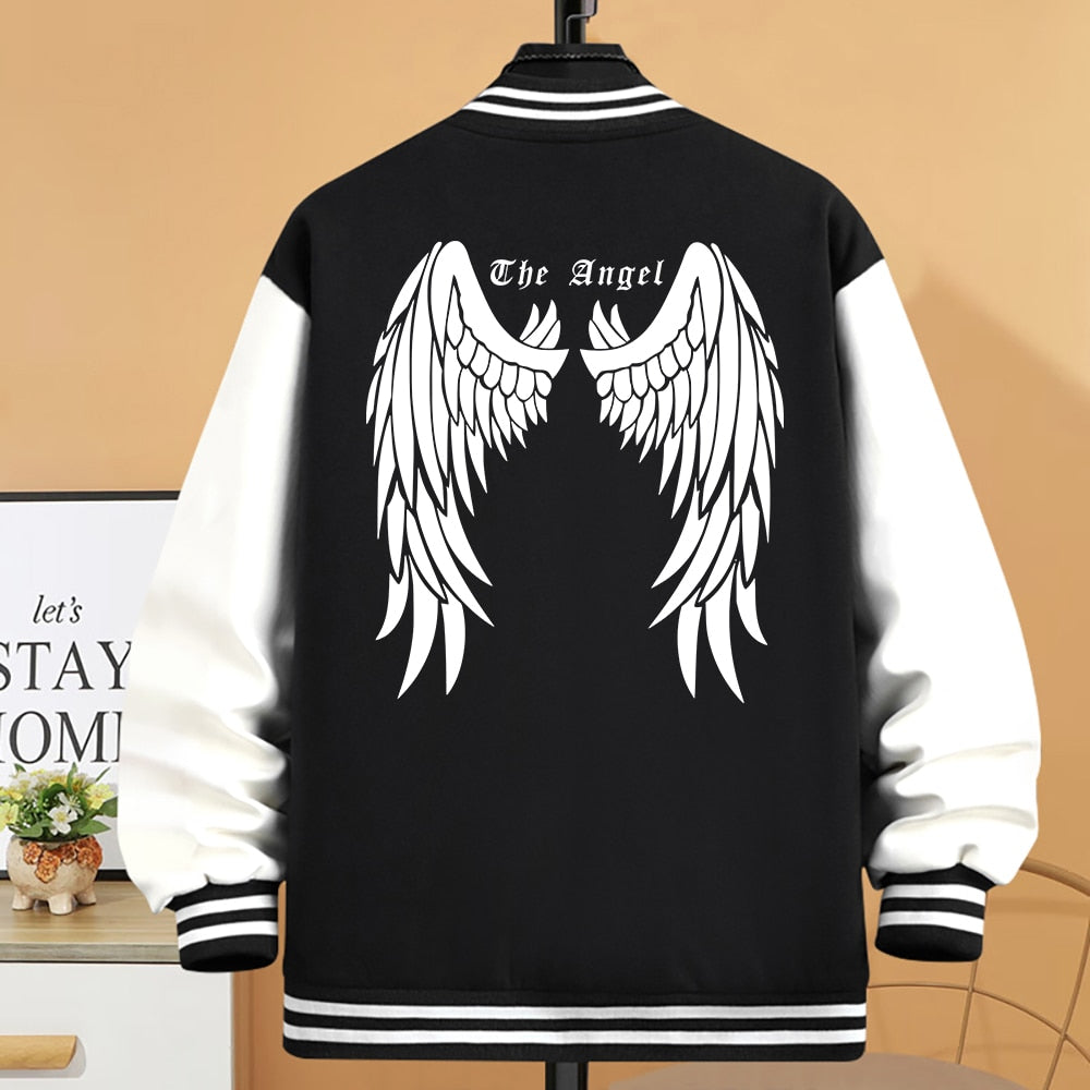 Chic Angel's White Wing Jacket Damen-Streetwear-warmer Fleece-Mantel mit Taschen