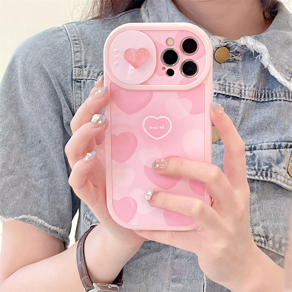 Pink Love Heart Handyhülle für iPhone Bumper Silikonhülle