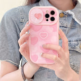 Pink Love Heart Phone Case For iPhone Bumper Silicone Cover