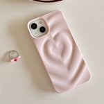 Luxury Electroplate Silver Heart Water Ripple Phone Case for iPhone Soft Silicone
