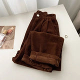 Retro High Waist Corduroy Pants Trousers Korean Fashion