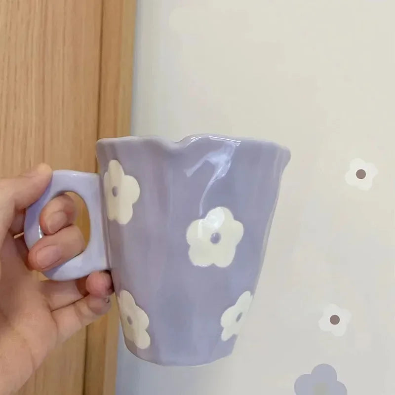 Hand Painted Floral Ceramic Mug Perfect Gift Idea