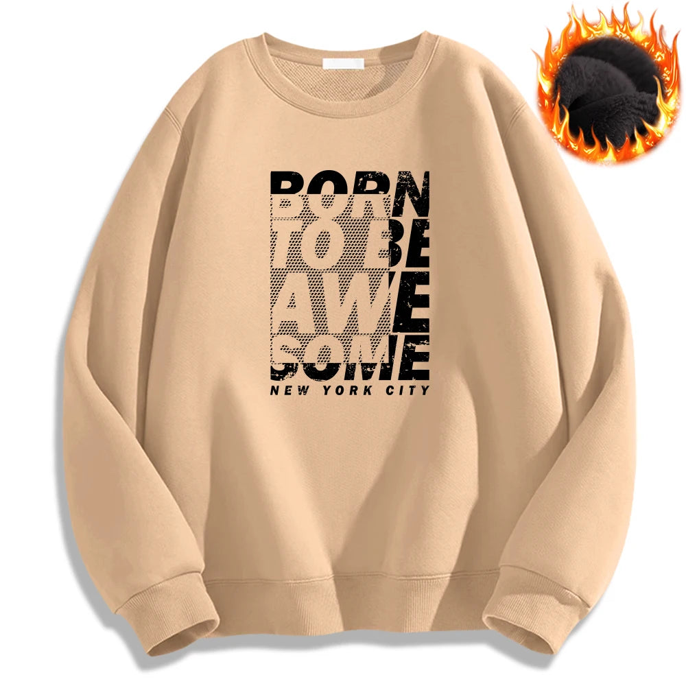 Born To Be A We Some Letter Printed Sweatshirt  Cozy Loose Pullover
