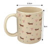 340ml Korean Style Cute Dachshund Pattern Ceramic Mug With Handle