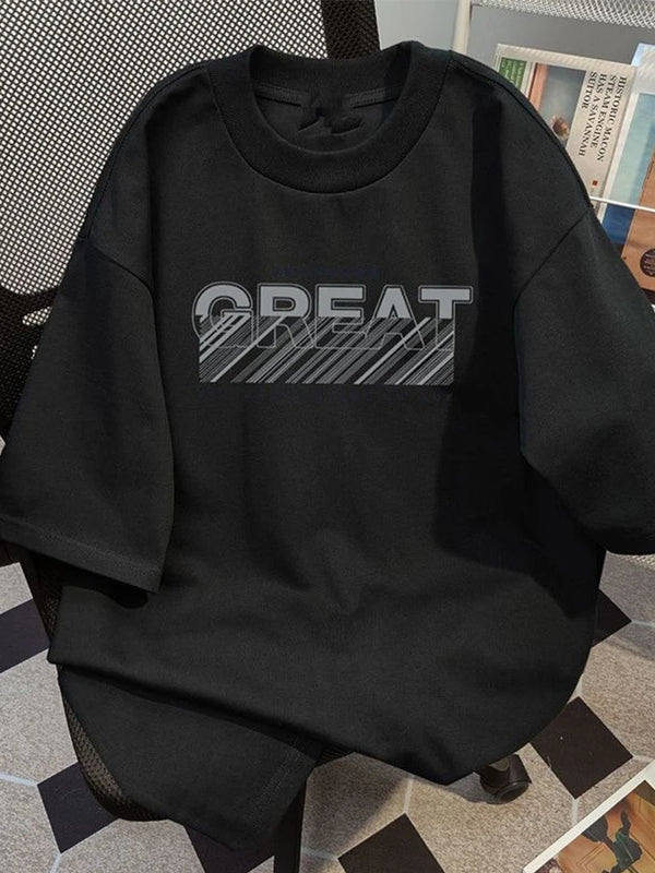 Mens High Street Fashion Tshirt Graphic Cotton Crewneck 2026