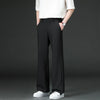 Mens Slim Flare Dress Pants Elastic Waist Business Work Slacks