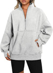 Casual Sweatshirts Half Zip Women Pullover