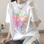 Y2k Heart Donut Tee Oversized Casual Trendy