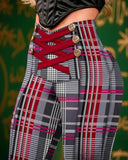 Women's Pants 2023 Autumn/Winter New Fashion and Leisure Denim Look Print High Waist Butt