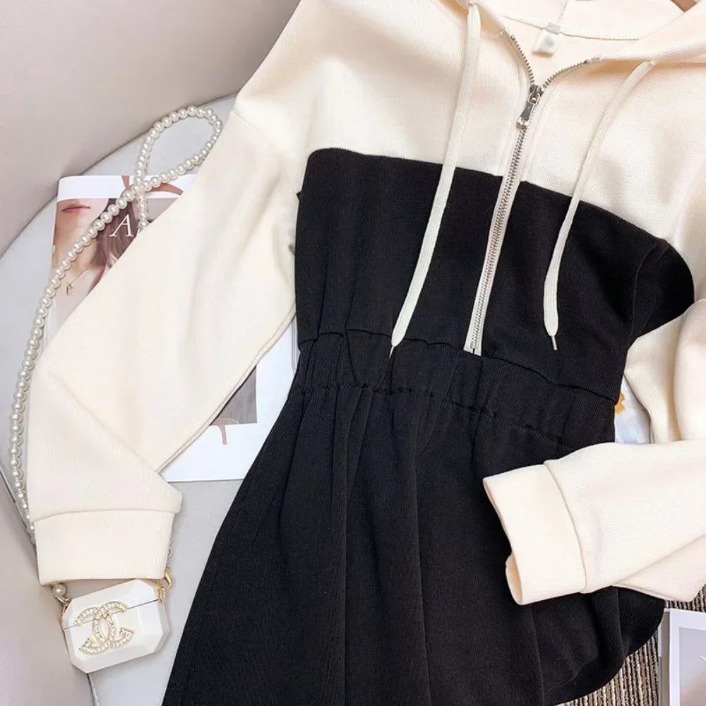 2024 Spring And Autumn Knee-Length Dress Sweatshirt